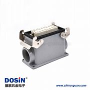 公母對接重載連接器16芯H16T外殼PG29高結(jié)構(gòu)頂出口加高型表面安裝鐵扣