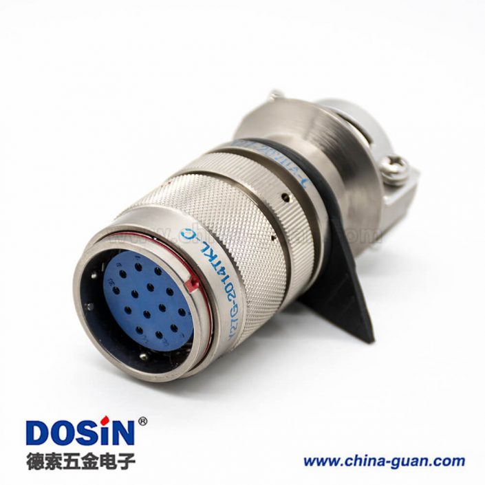 Y27G插頭20殼體號母頭14芯直式工防黃銅夾線板式卡口連接接線焊杯連接器