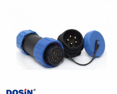 防水塑膠航空插頭SP17藍(lán)色I(xiàn)P68 5芯