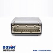 24芯重載連接器高結(jié)構(gòu)斜出口開(kāi)孔安裝公母對(duì)接H24T外殼M40鐵扣