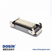 重載防水連接器60芯高結(jié)構(gòu)斜出口開孔安裝公母對接鐵扣H24T外殼M40