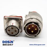 YGD插頭&插座16殼體號4芯直式公母對接連接器面板安裝卡口連接焊杯接線