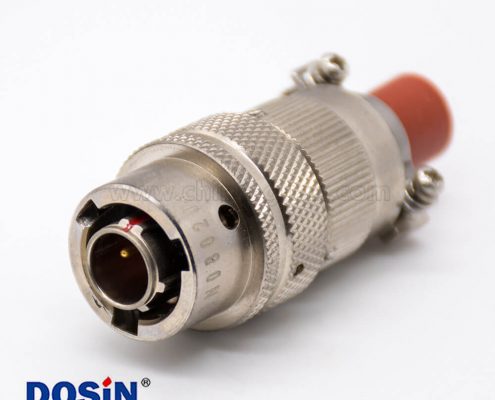 YGD連接器08殼體號(hào)公插頭4芯直式卡口連接化學(xué)鍍暗鎳接線焊杯