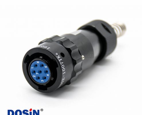 Y50X圓形7芯母插頭10殼體號接彈簧卡口連接焊接直式連接器