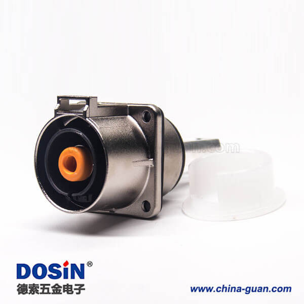 高壓電插座金屬單芯8mm直式互鎖連接器電流200A