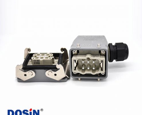 防水工業(yè)連接器H6T開孔安裝公母對(duì)接螺紋PG21高結(jié)構(gòu)斜出口6芯鍍銀重載連接器