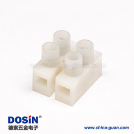阻燃尼龍接線端子排H型4孔焊線式白色貫通式接線端子