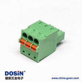 180度進(jìn)線(xiàn)PCB接線(xiàn)端子彈簧式綠色直式插拔連接器