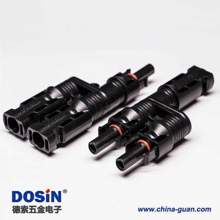 Mc4連接器三通一出二型分支接插件一套防水