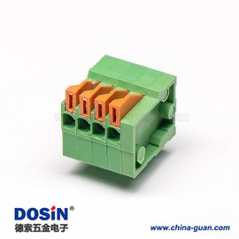 接線(xiàn)端子彈簧按壓式8芯直式綠色穿孔式接PCB板