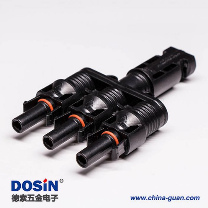 太陽(yáng)能光伏連接器Mc4一母轉(zhuǎn)三公防水接頭