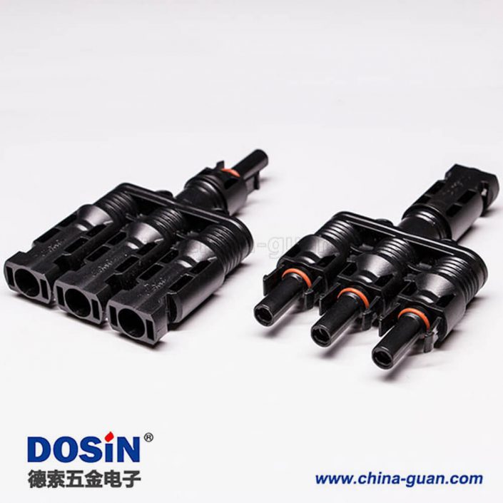 光伏連接器Mc4一套一出三防水接頭