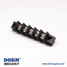 銅排接線端子5芯直式穿孔式法蘭安裝柵欄式接線端子