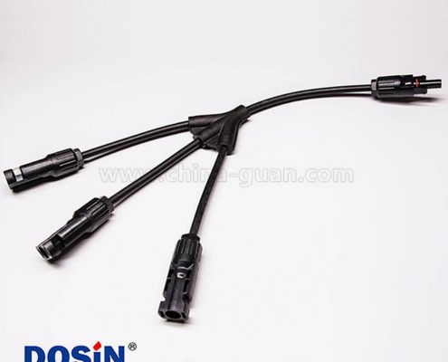 Mc4光伏線接頭Y型四通太陽(yáng)能分支線3轉(zhuǎn)1帶線防水