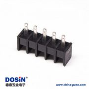 接線端子焊線直式5芯黑色穿孔式PCB板安裝柵欄式端子接線