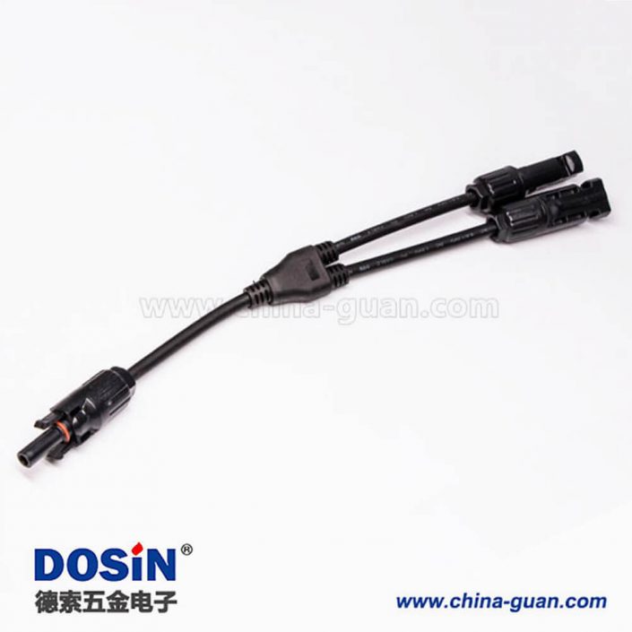 Mc4光伏線接頭三通太陽(yáng)能防水連接器