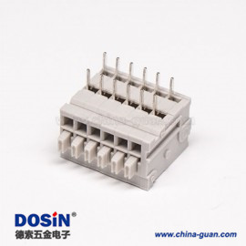 灰色端子臺(tái)彎式彈簧式插PCB板12芯端子接線(xiàn)連接器
