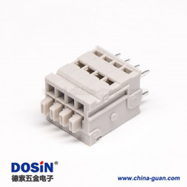 灰色接線(xiàn)端子雙排8芯直式穿孔焊接彈簧式接線(xiàn)端子