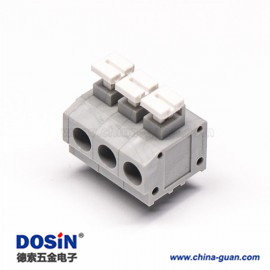 彈簧式接線(xiàn)端子灰色PCB板穿孔式6芯直式接線(xiàn)連接器