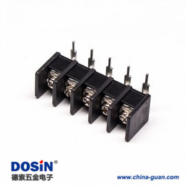 柵欄式接線端子安裝彎式黑色插PCB板五螺絲端子接線