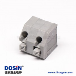 彈簧式PCB接線(xiàn)端子2孔斜對(duì)角2芯板端插板式灰色端子接線(xiàn)