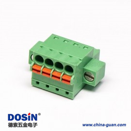 PCB插拔式接線(xiàn)端子綠色穿孔式直式帶螺絲接線(xiàn)連接器