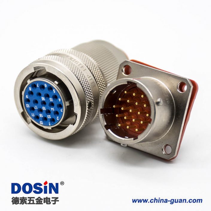 Y11P連接器插頭&插座卡口連接直式公母對(duì)接19芯14殼體號(hào)焊杯接線面板安裝