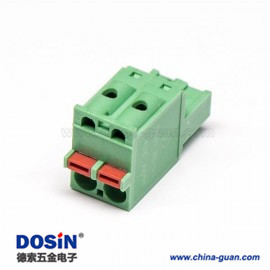 彈簧式PCB接線(xiàn)端子綠色插拔直式連接器