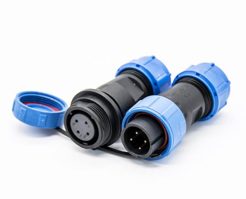 防水工業(yè)連接器SP17對接式4芯直式公插頭母插頭防塵防水連接器接線焊接