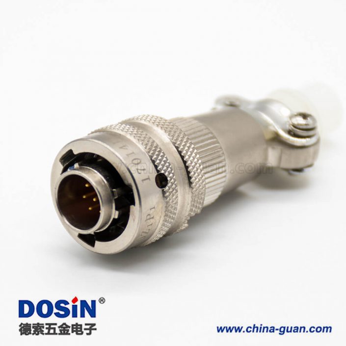 XCE插頭10芯直式公頭卡口連接接線焊接電連接器14殼體化學鍍鎳