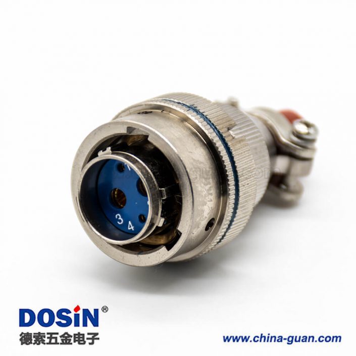 圓形插頭XC系列4芯母插頭卡口連接接線焊接電連接器