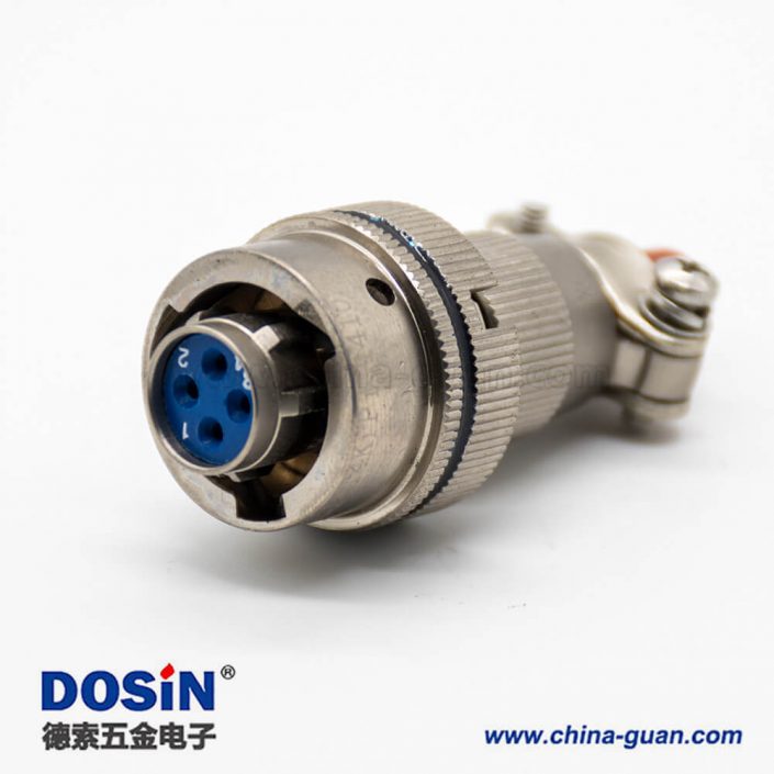 圓形航空插頭XCE系列母插頭4芯14殼體卡口連接直式焊接接線連接器