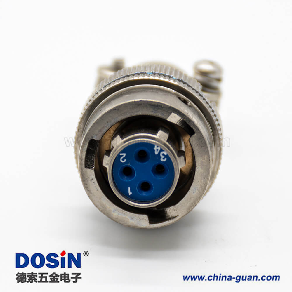 圓形航空插頭XCE系列母插頭4芯14殼體卡口連接直式焊接接線連接器