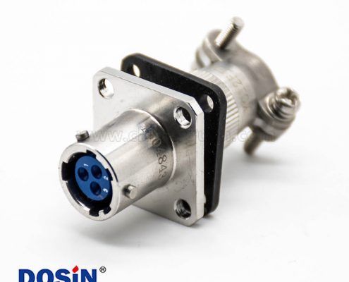 母插座3芯直式卡口連接12殼體面板安裝4孔法蘭焊接XCE連接器