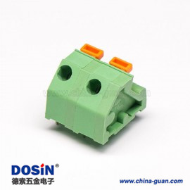 籠式彈簧接線(xiàn)端子綠色2孔4芯直式穿孔式接PCB板