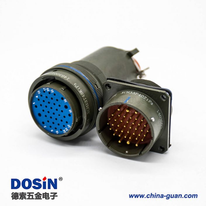 電連接器xch33殼體40芯公母對接插座面板安裝焊接插頭接線焊接直式鍍鋅深綠色鈍化