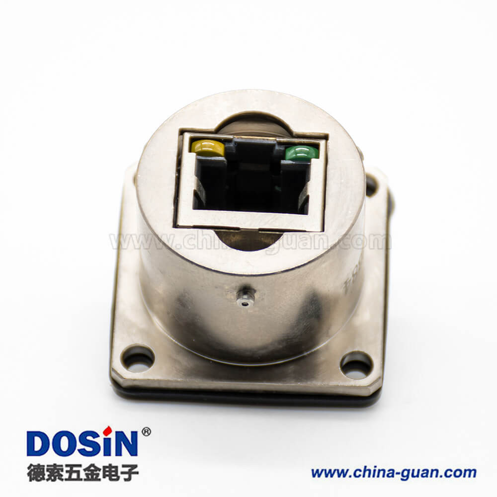 YW圓形連接器RJ-45內(nèi)置接口類型卡口連接公母對接插頭接線焊接插座面板安裝焊接