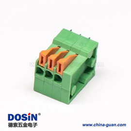 PCB接線(xiàn)端子彈簧式6芯穿孔式插PCB板綠色