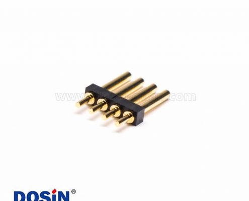 Pogopin電池連接器2.5MM間距單排厚度2MM4芯黃銅鍍金