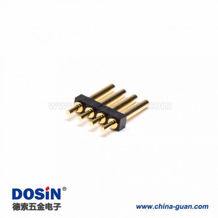 Pogopin電池連接器2.5MM間距單排厚度2MM4芯黃銅鍍金 Pogopin電池連接器2.5MM間距單排厚度2MM4芯黃銅鍍金