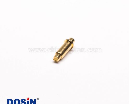 Pogo Pin彈針單芯鍍金黃銅異形插件式彈簧針連接器
