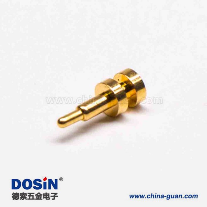 Pogo Pin異形插件式單頭直式彈簧針銅頭鍍金連接器