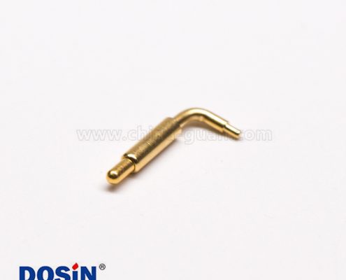 彈簧針連接器鍍金黃銅單芯折彎型Pogo Pin連接器