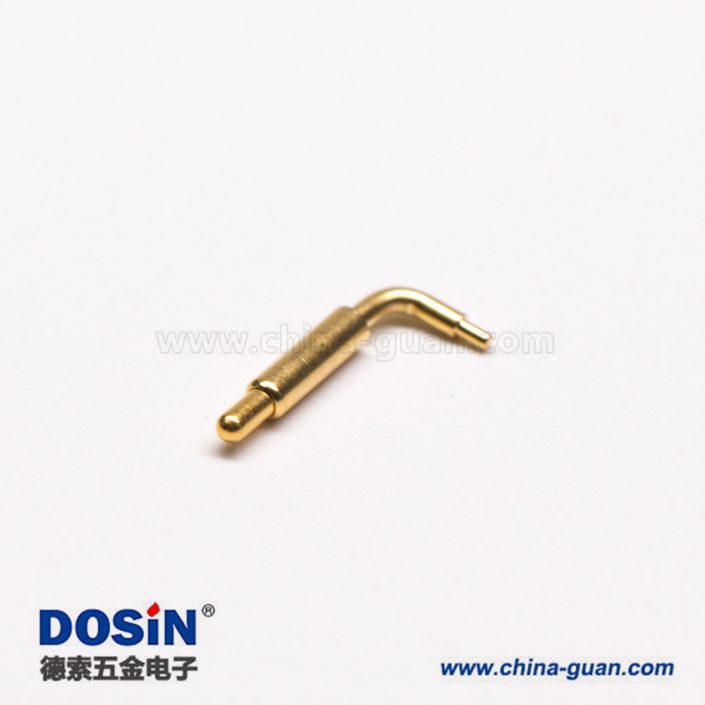 彈簧針連接器鍍金黃銅單芯折彎型Pogo Pin連接器