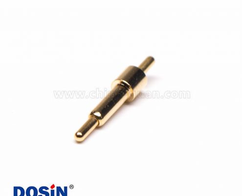 雙頭Pogo Pin黃銅鍍金針直式浮動安裝彈簧針連接器