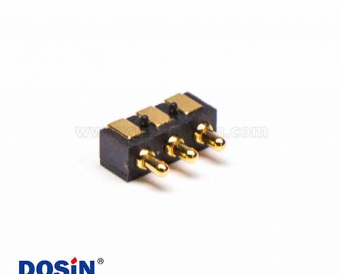 連接器PogopinF型鍍金3芯焊接式平放多Pin系列2.5MM間距