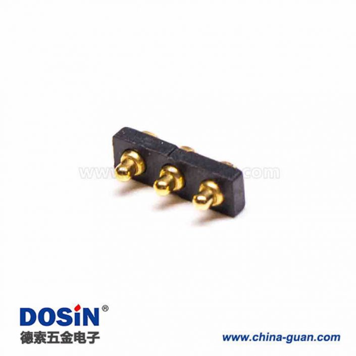 頂針連接器Pogo Pin單排3芯間距4MM普通單頭系列側(cè)放式R型 頂針連接器Pogo Pin單排3芯間距4MM普通單頭系列側(cè)放式R型