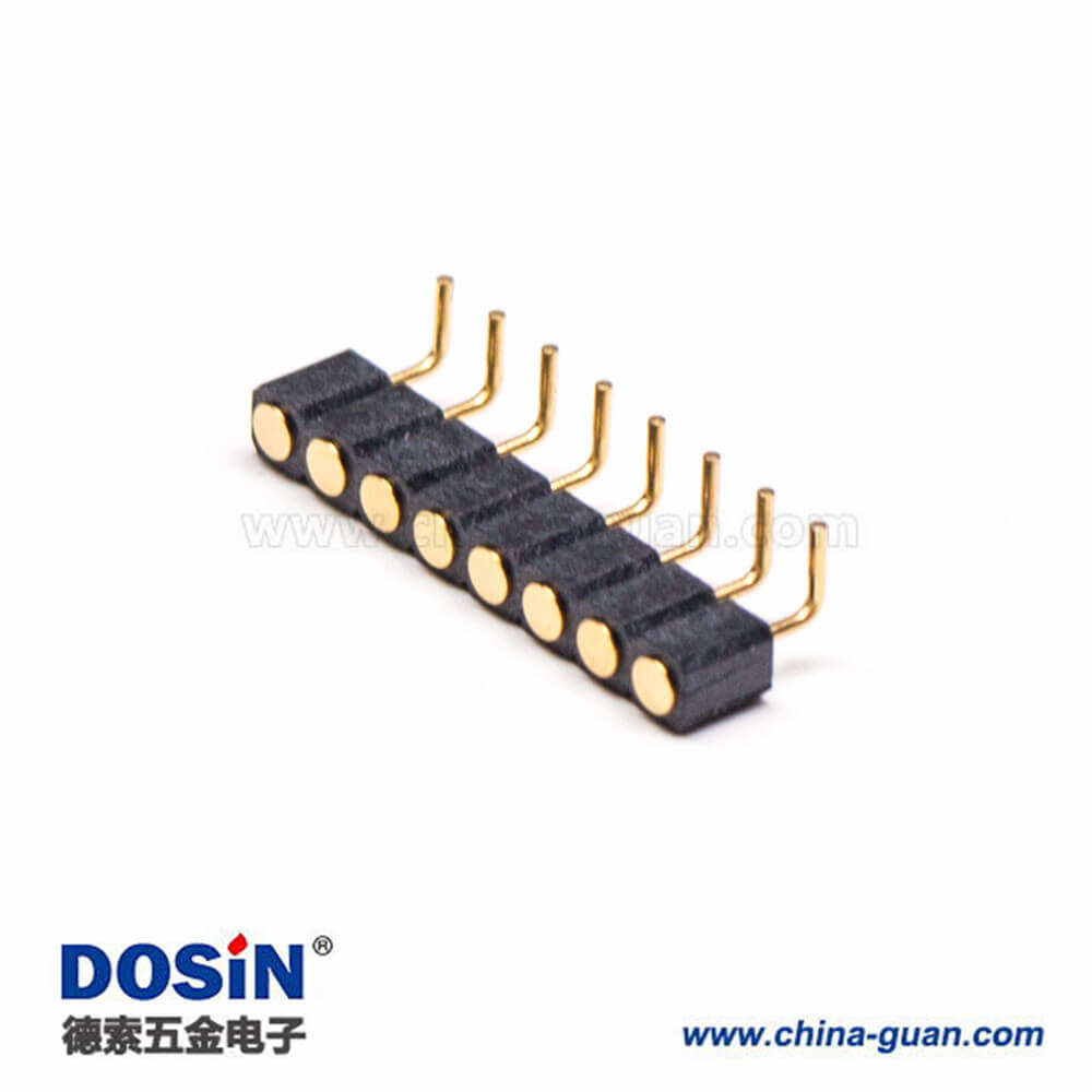 接器彈簧針間距2.54MM折彎式8芯PogoPin連接器多Pin系列 接器彈簧針間距2.54MM折彎式8芯PogoPin連接器多Pin系列