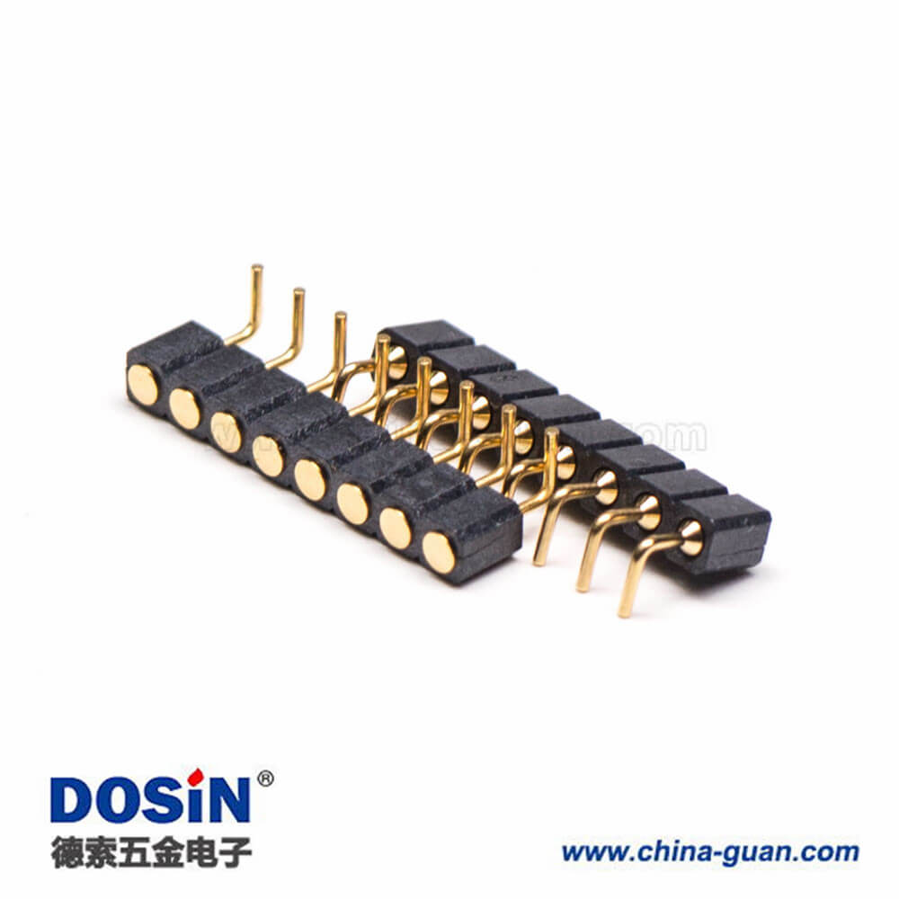 接器彈簧針間距2.54MM折彎式8芯PogoPin連接器多Pin系列 接器彈簧針間距2.54MM折彎式8芯PogoPin連接器多Pin系列