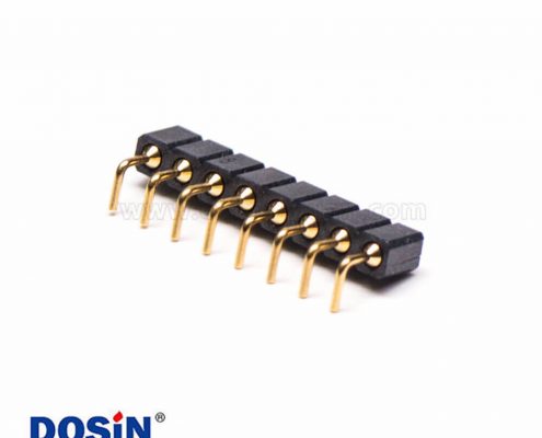 連接器彈簧針間距2.54MM折彎式8芯PogoPin連接器多Pin系列